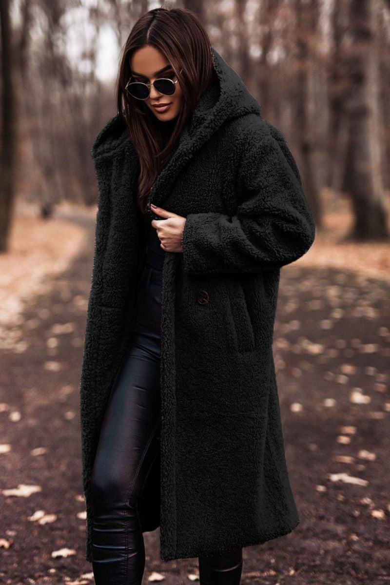 Autumn Winter Fashion Elegant Faux Fleece Coat