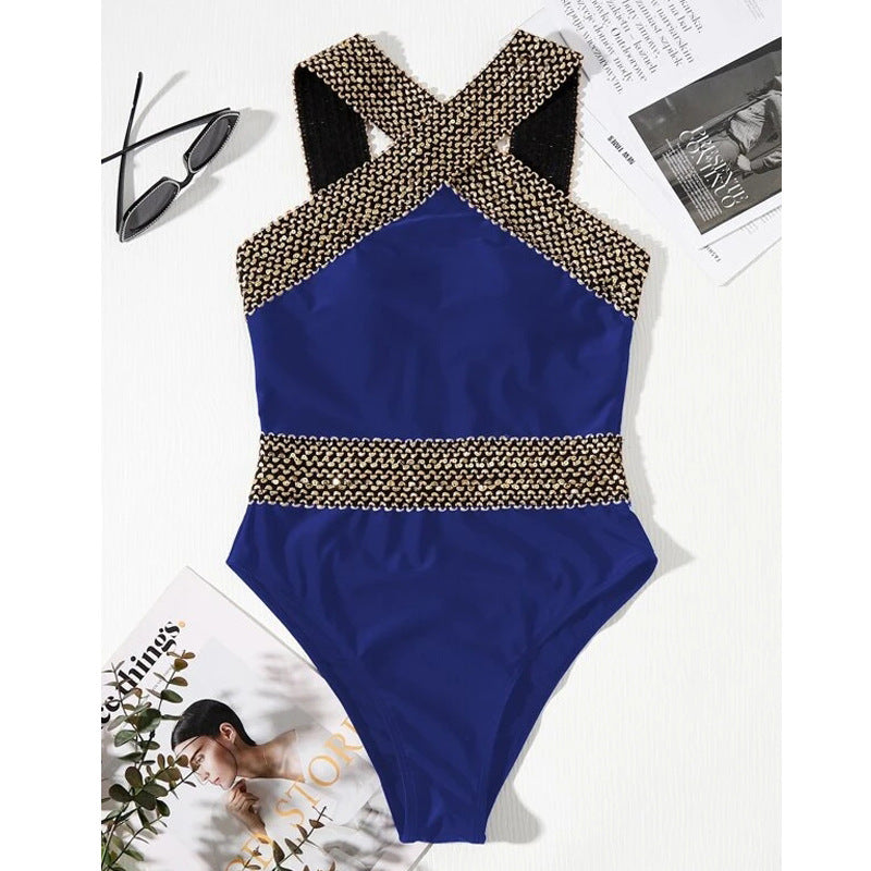 One Piece Solid Color Swimsuit Bikini
