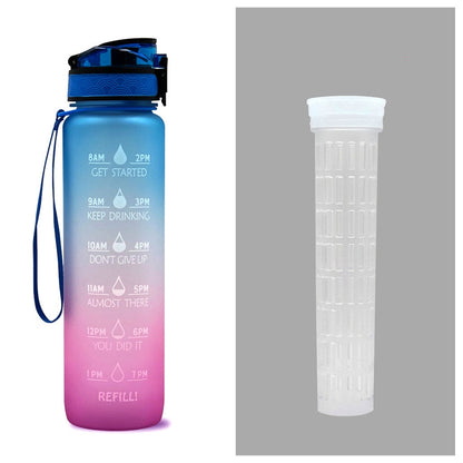 Sports Fitness 1L Tritan Water Bottle With Motivational Time Marker - 16th Avenue