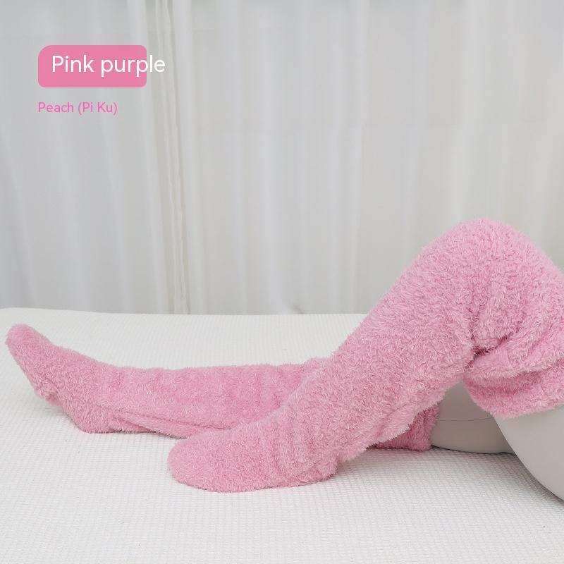 Over Knee High Fuzzy Long Fall Winter Indoor Socks
