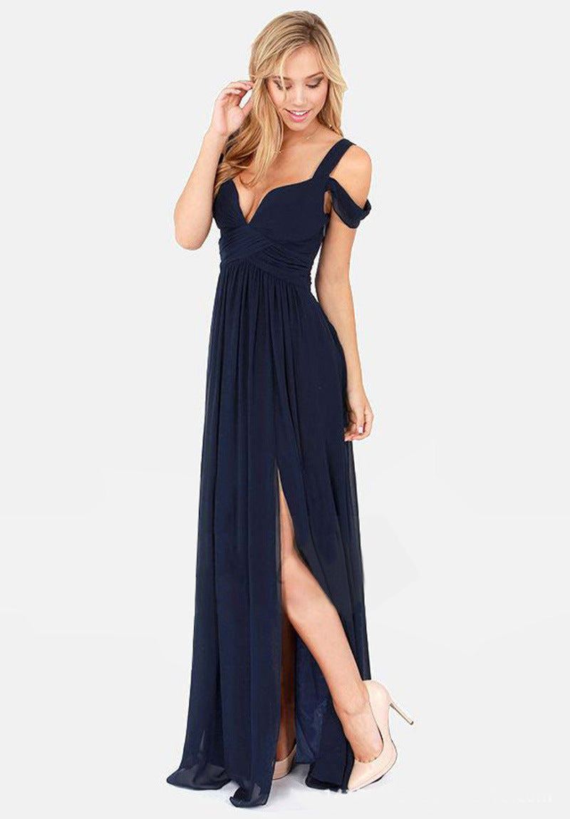 Long Floor Length Elegant Greek Style Pleated Dress - 16th Avenue