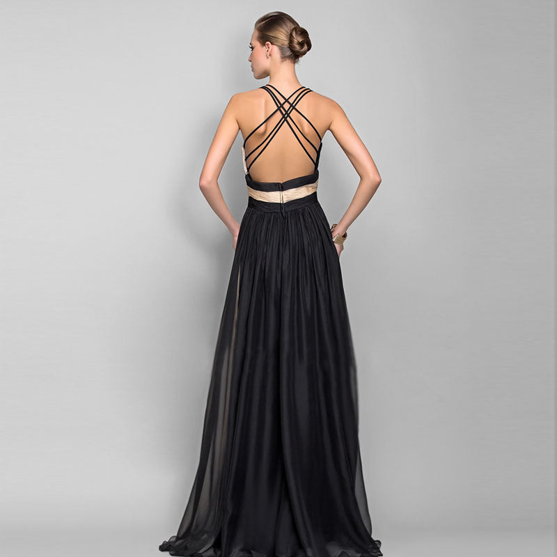 European and American fashion V-neck backless dress - 16th Avenue