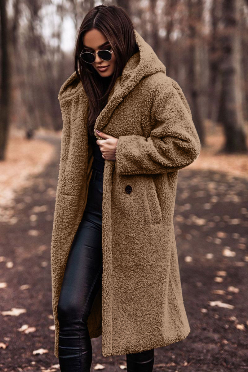 Autumn Winter Fashion Elegant Faux Fleece Coat