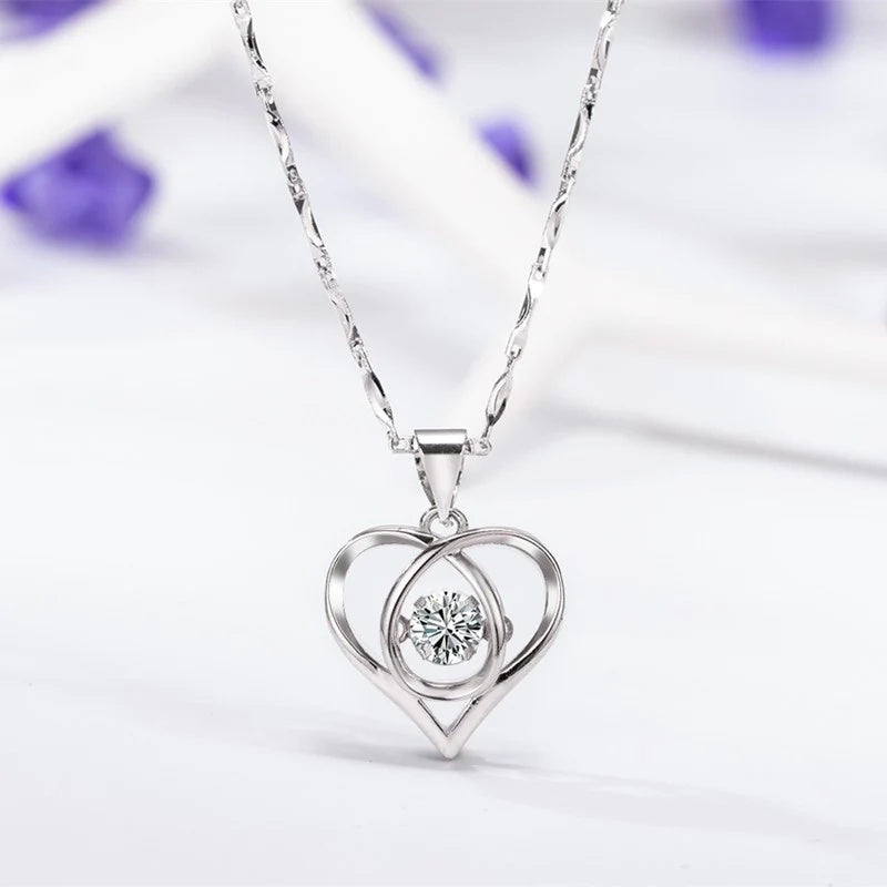 Women's Beating Heart Korean-style Valentine's Day Gift Pendant Necklace - 16th Avenue
