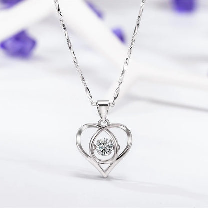 Women's Beating Heart Korean-style Valentine's Day Gift Pendant Necklace - 16th Avenue
