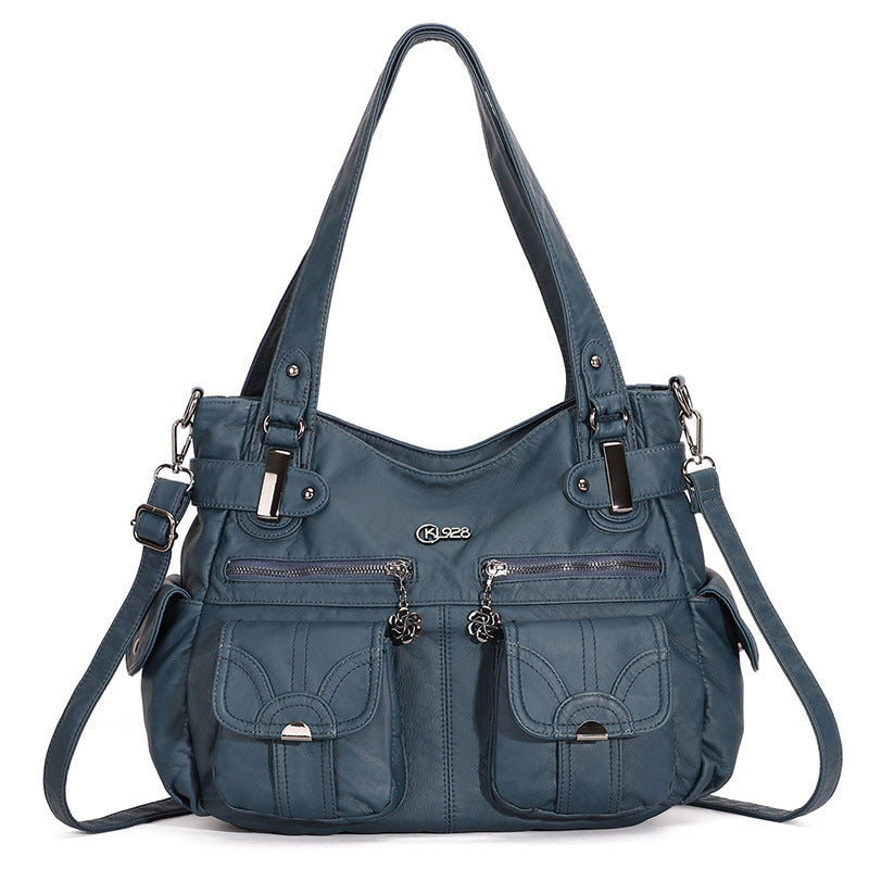 Fashion Ladies Soft Leather Portable Messenger Crossbody Tote Bag