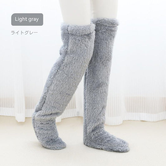 Over Knee High Fuzzy Long Fall Winter Indoor Socks