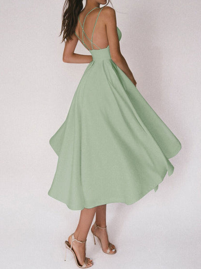 Sexy V-neck Suspender Summer Fashion A-Line Long Dress - 16th Avenue