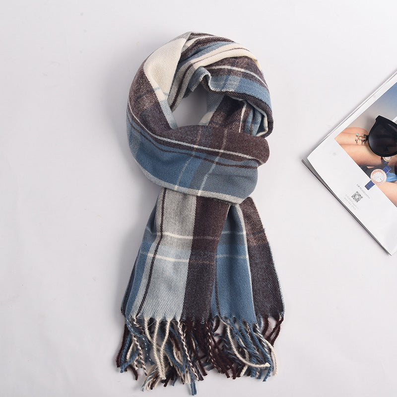 Women's Fashion Plaid Thickened Long Scarf Scarf