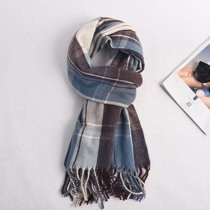 Women's Fashion Plaid Thickened Long Scarf Scarf