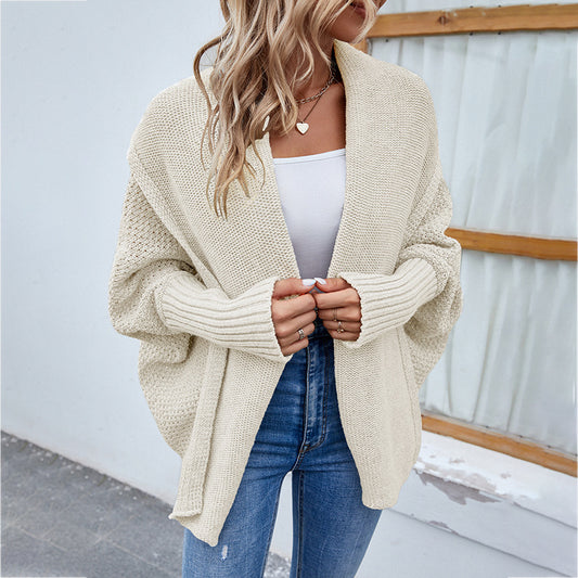 Loose Knitted Large Lapel Cardigan Autumn And Winter Fashion Sweater For Women