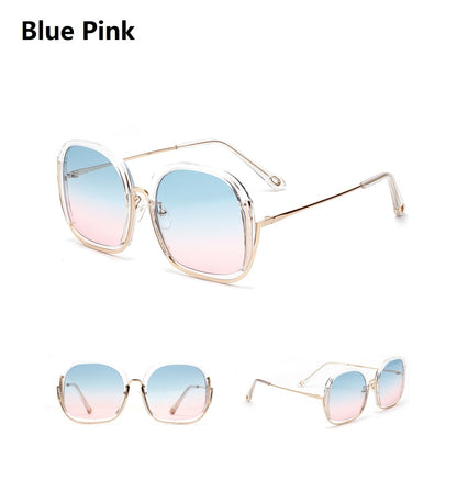 Colorful Fashionable Large Half Frame Sunglasses For Women - 16th Avenue