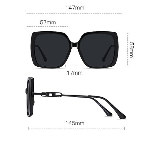 Large Metal Framed Driving Polarized Sunglasses