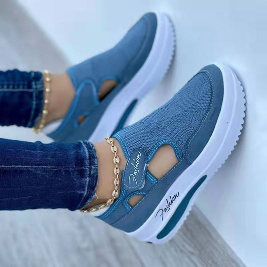Women's Casual Low Wedge Breathable Non-Slip Comfort Sport Sneakers
