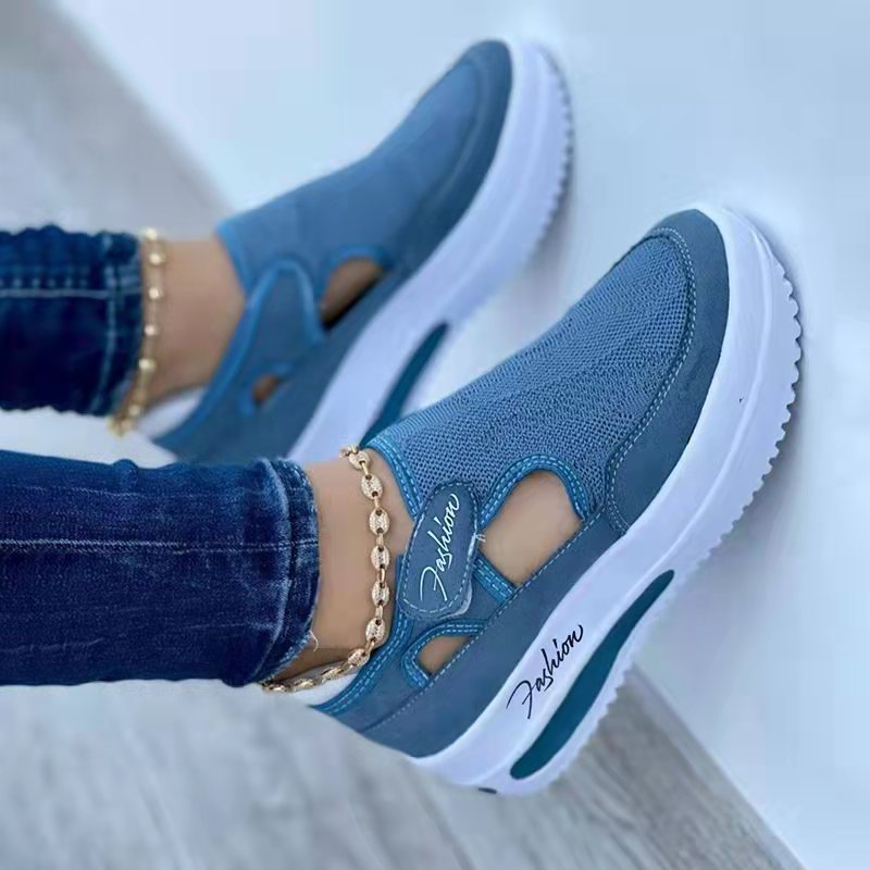 Women's Casual Low Wedge Breathable Non-Slip Comfort Sport Sneakers