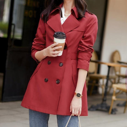 Ladies New Double Breasted Short Coat - 16th Avenue