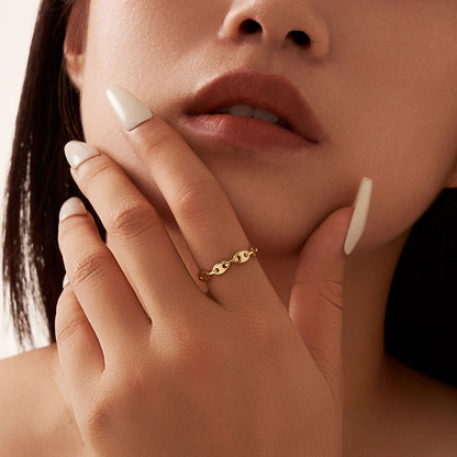 Index Finger Fashion Pig Nose-shaped Double Buckle Ring - 16th Avenue