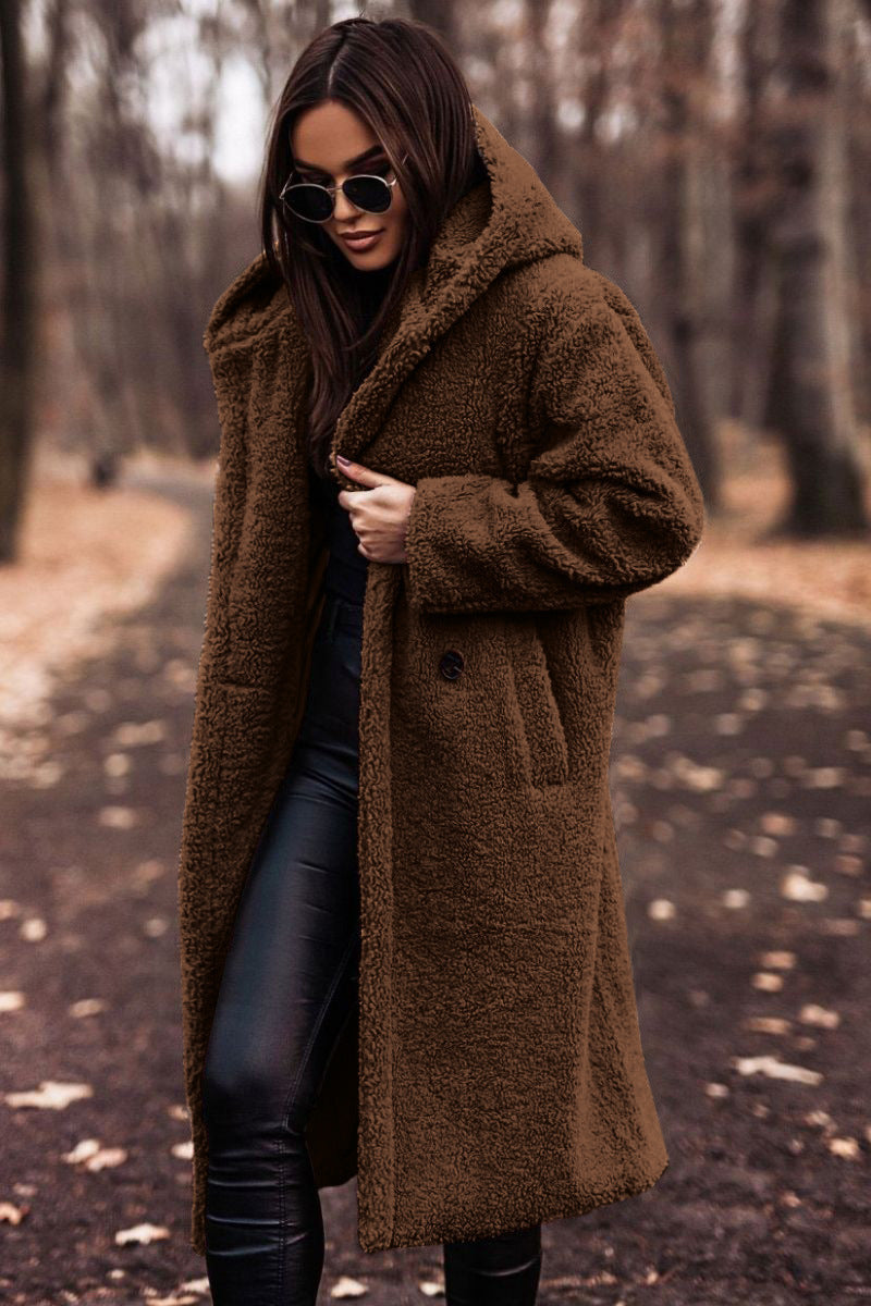 Autumn Winter Fashion Elegant Faux Fleece Coat