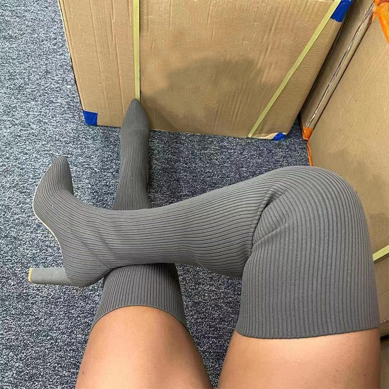 Over Knee Long Pointed Toe High Heel Winter Boot