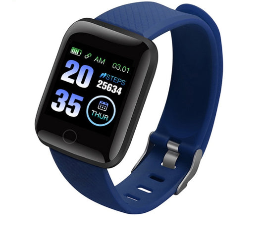 Blood Pressure Monitoring Sports Bracelet with 1.3-inch screen, compatible with iOS and Android, wrist-wearable fitness tracker.