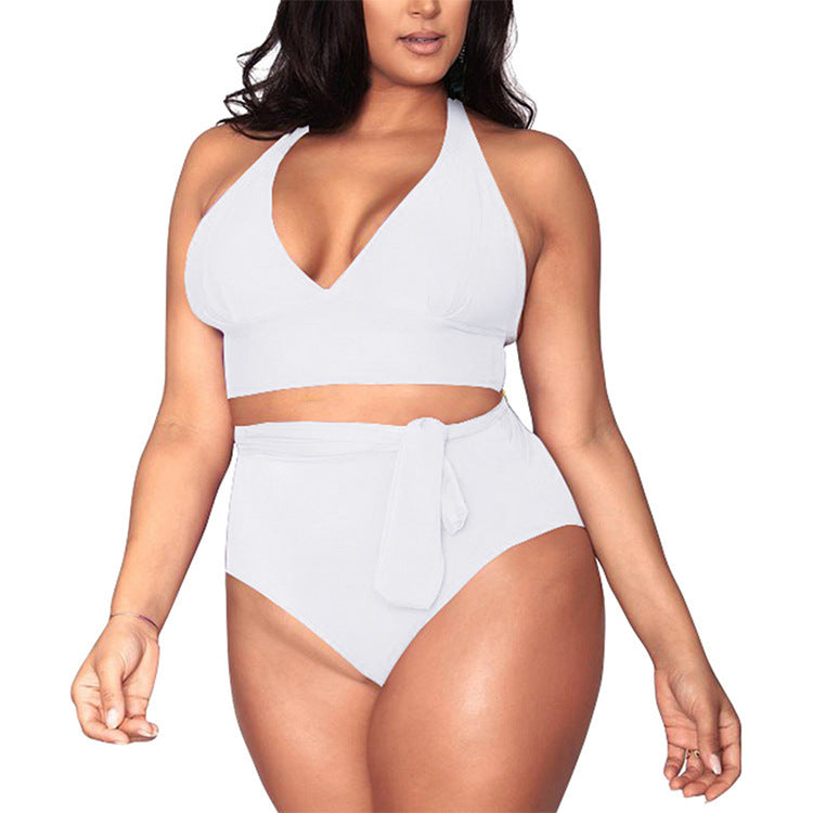 Plus Size Sexy Multi-Rope high waist swimsuit Bikini