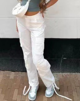 Street Hip-hop Cargo Pants Low Waist With Pockets - 16th Avenue