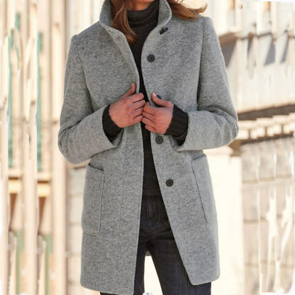 Women's Stand Collar Woolen Fall Winter Coat