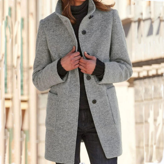 Women's Stand Collar Woolen Fall Winter Coat