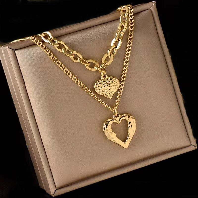 Titanium Steel Angel Wings Love Necklace With Irregular Folds - 16th Avenue