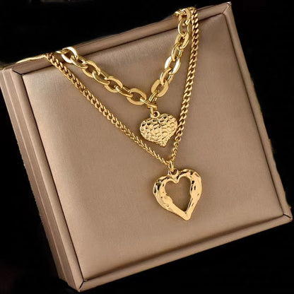 Titanium Steel Angel Wings Love Necklace With Irregular Folds - 16th Avenue
