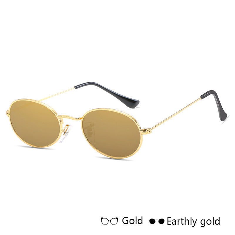 Women Fashion Metal frame Famous Oval Sunglasses