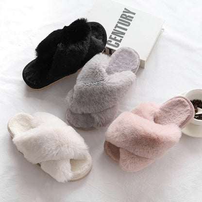 Fashion Autumn Winter Indoor Platform Thermal Cotton Slippers