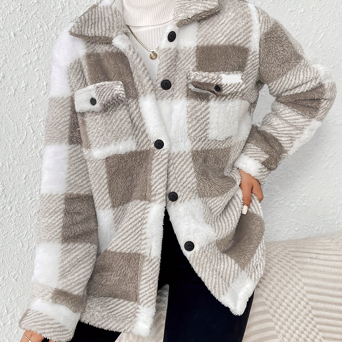 16th Avenue High Elastic Plush Fall Winter Jacket - Women's Fashion - Women's Clothing - Jackets & Coats - Down Coats