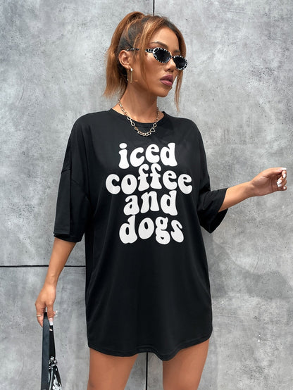 Women's Round Collar Designs Oversized T-shirt - 16th Avenue