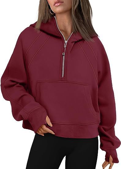 Zipper Hoodie Loose Sport Top Long Sleeve Pullover