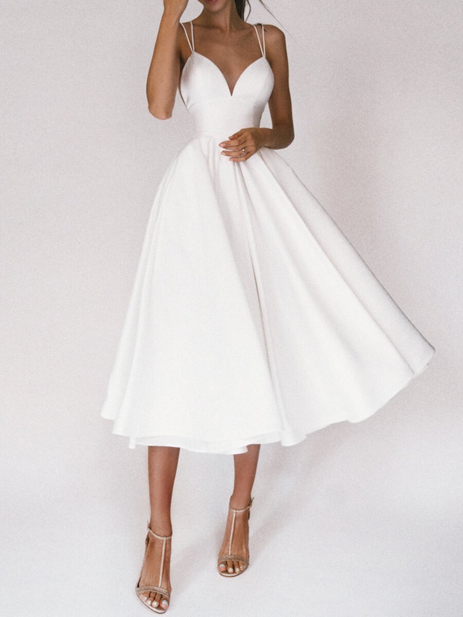 Sexy V-neck Suspender Summer Fashion A-Line Long Dress