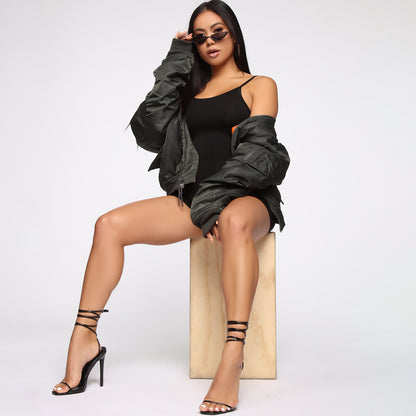 Women's Skinny Athleisure Suspender Jumpsuit - 16th Avenue