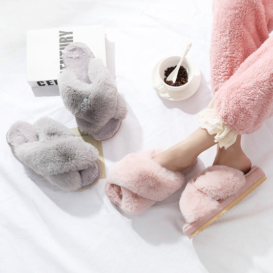 Fashion Autumn Winter Indoor Platform Thermal Cotton Slippers