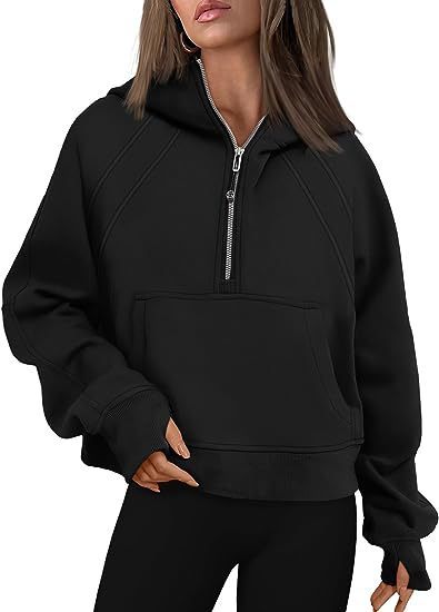 Zipper Hoodie Loose Sport Top Long Sleeve Pullover