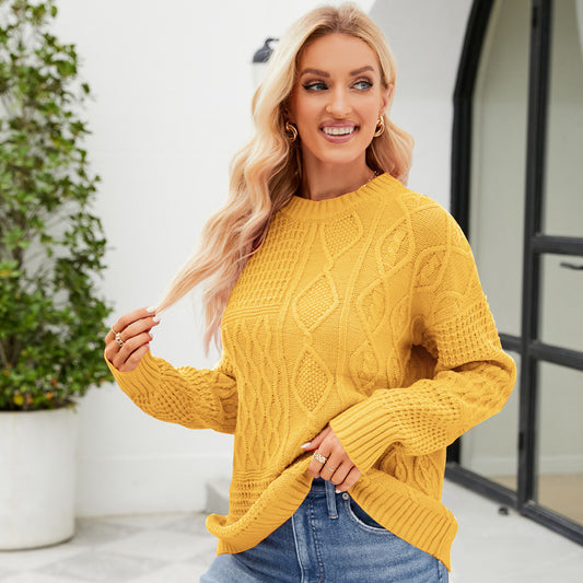 Women's Casual Round-neck Pullover Sweater Fall Winter Sweater