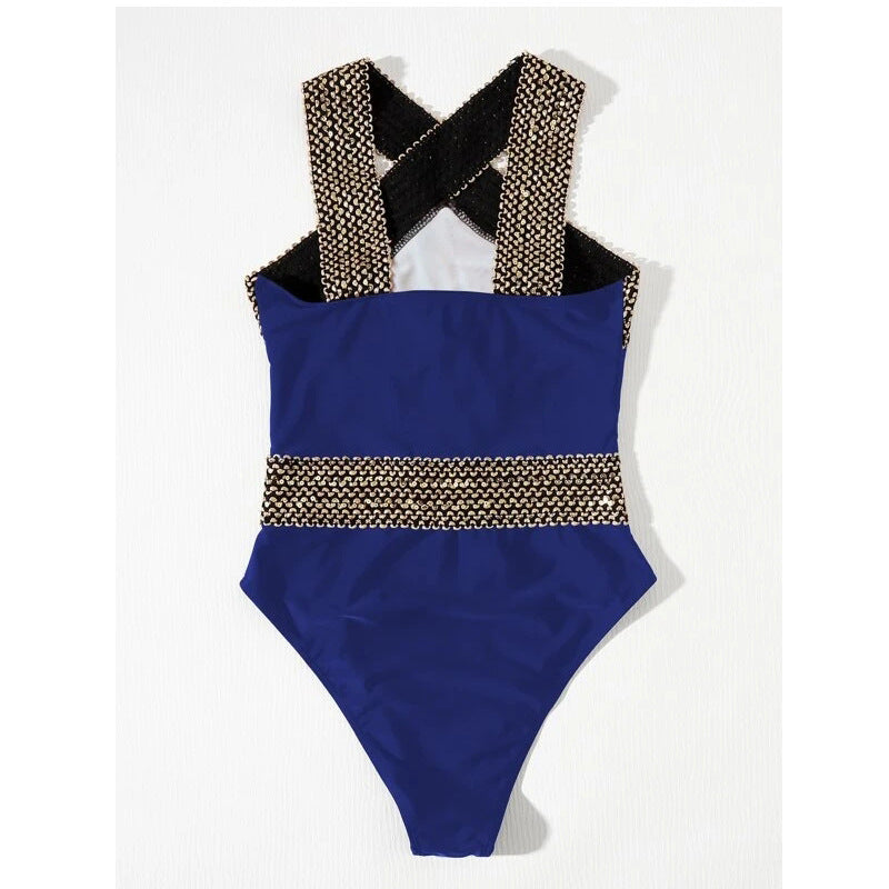 One Piece Solid Color Swimsuit Bikini