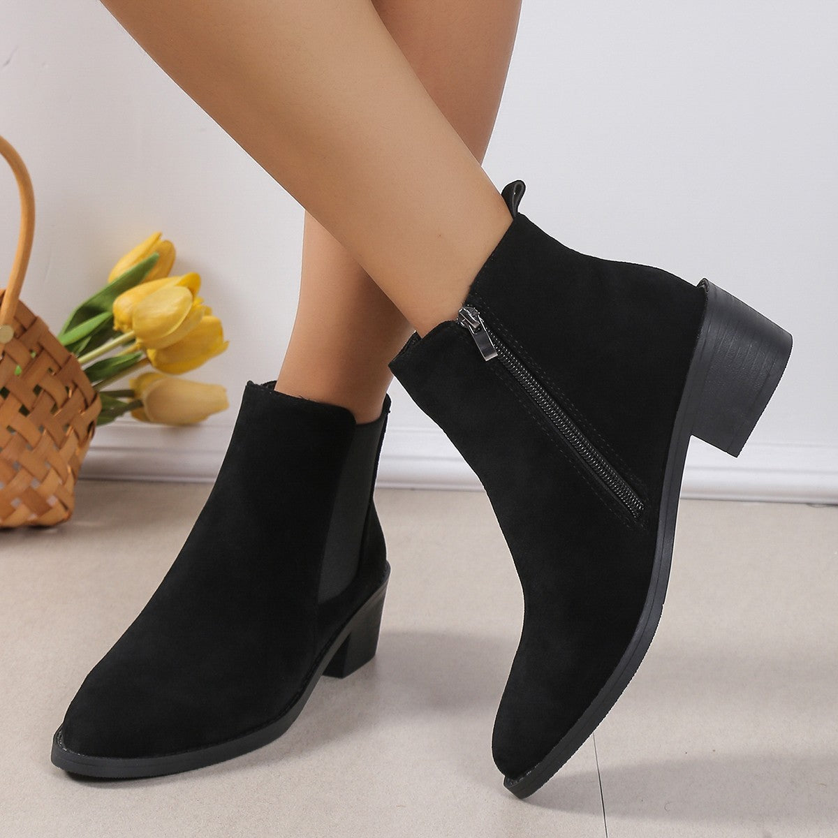 Women's Fashion Chelsea Ankle Boots With Side Zipper