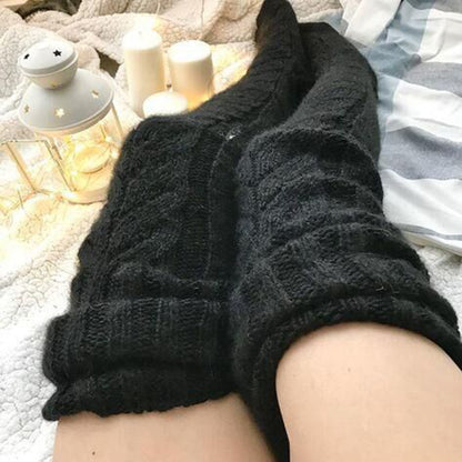 Women's Fall And Winter Over The Knee Knitted Pile Socks