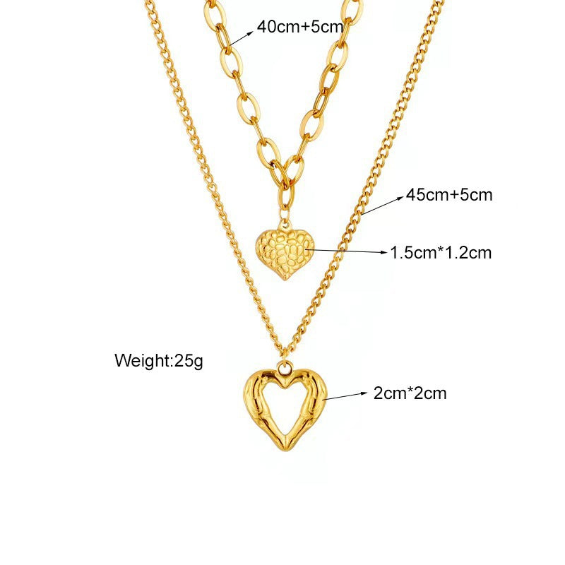 Titanium Steel Angel Wings Love Necklace With Irregular Folds - 16th Avenue