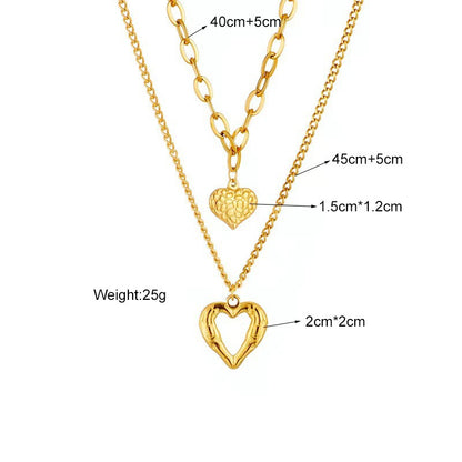 Titanium Steel Angel Wings Love Necklace With Irregular Folds - 16th Avenue
