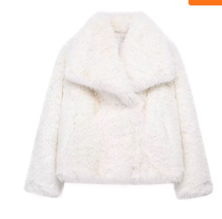 Winter Plush Fashion Thicken Lapel Outwear Coat