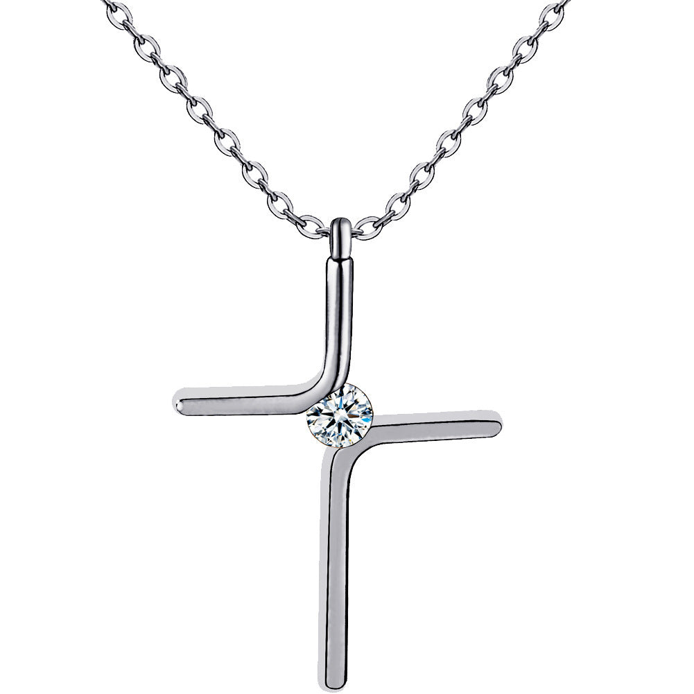 Cross Pendant New Simple Titanium Steel Plating Necklace