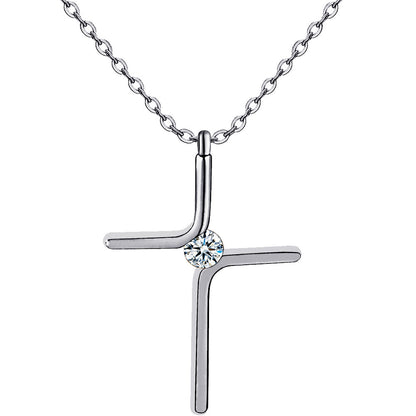 Cross Pendant New Simple Titanium Steel Plating Necklace - 16th Avenue