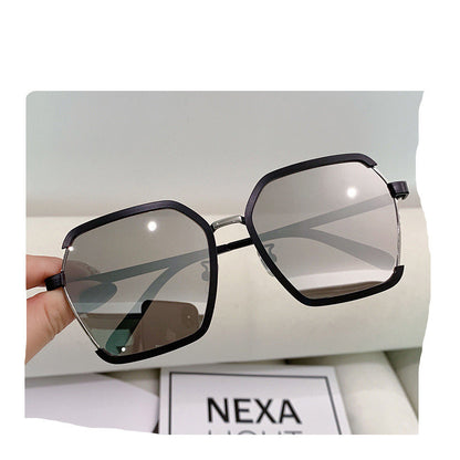 Vintage Half-Frame Sunglasses Summer Oversize Metal Square Uv400 Women UV Protection Sunglasses - 16th Avenue