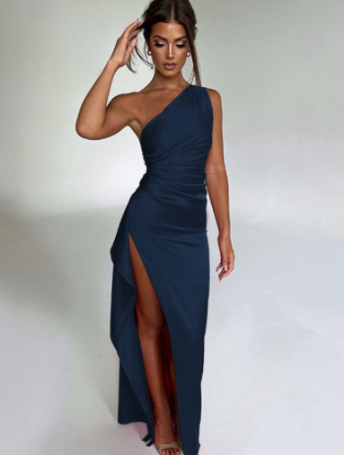 16th Avenue Women's One-shoulder Backless Slit Summer Dress - Women's Clothing
